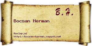Bocsan Herman névjegykártya